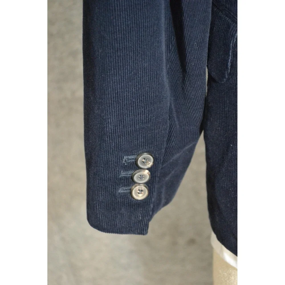 Reiss Blazer Mens 38S Navy Blue Corduroy Cotton Casual Luxury‎ Sport Coat Jacket